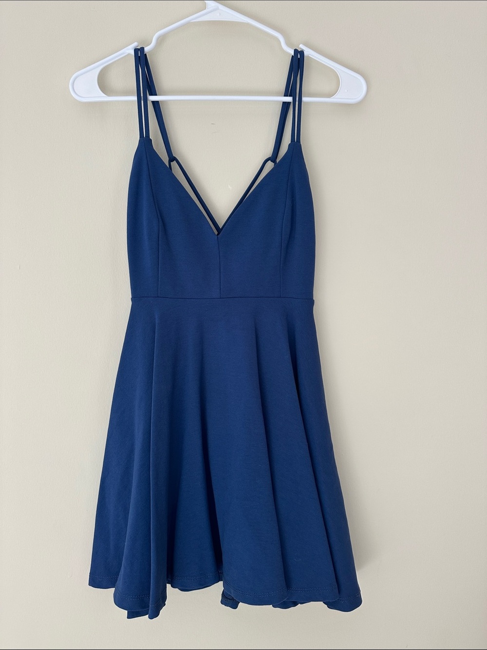Windsor Navy Blue Mini Dress with Double Spaghetti Straps